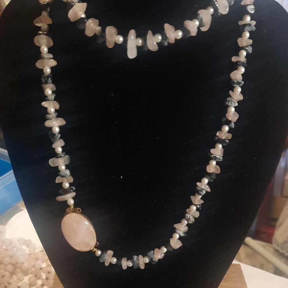 Elegant Pink Stone Necklace